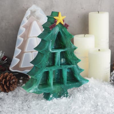 MOLDE DE SILICONA ARBOL NAVIDAD ESPACIOS (N336)