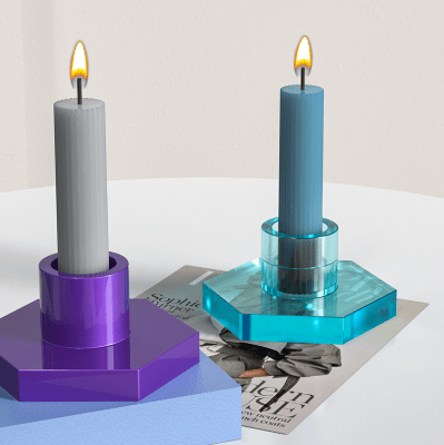 MOLDE DE SILICONA PORTAVELA BASE HEXAGONAL (V314)1