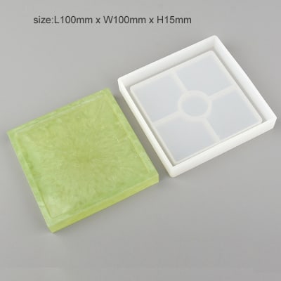 MOLDE DE SILICONA POSAVASO CUADRADO CON BORDE (P324)