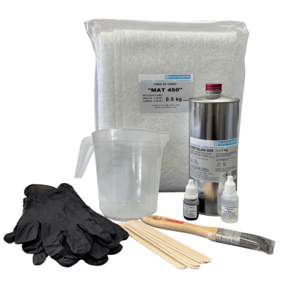 Kit reparación fibra de vidrio 1mt2