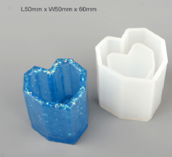 MOLDE DE SILICONA MACETA CORAZON VECTOR