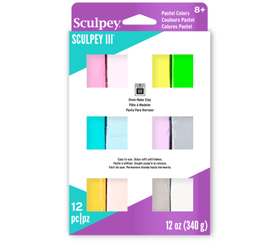 Sculpey III - Multipack 12 Colores Perlados y Pasteles (340 gr)