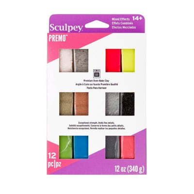 Sculpey Premo! MultiPack 12 Colores Metalizados y con Brillo (340 gr)