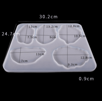 MOLDE DE SILICONA SET POSAVASOS IRREGULAR (P153)