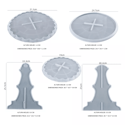 MOLDE DE SILICONA BANDEJA 3 PISOS CON SOPORTE (B116)