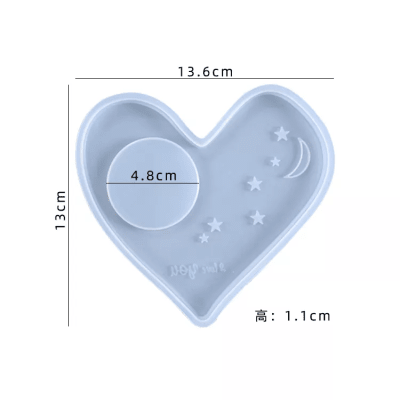 MOLDE DE SILICONA PORTAVELA CORAZÓN (M137)