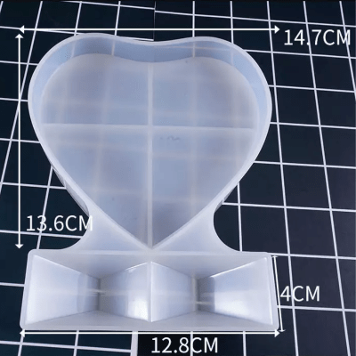 MOLDE DE SILICONA CORAZÓN CON BASE (M138)