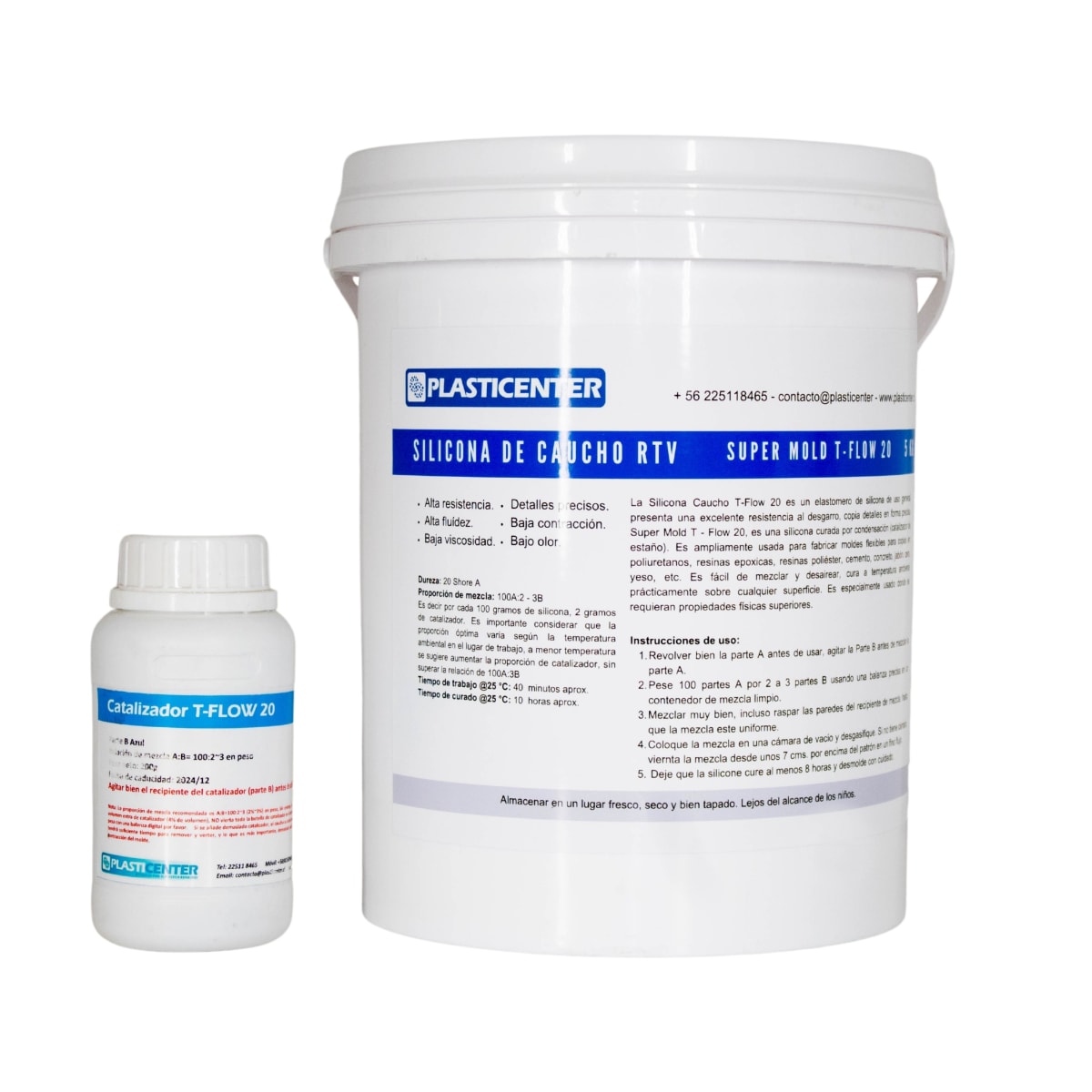 Silicona de Caucho RTV Super Mold T-FLOW 20 (Celeste)2