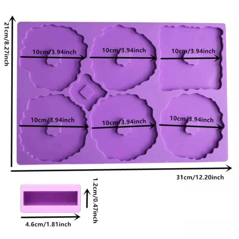 MOLDE DE SILICONA SET POSAVASOS IRREGULAR CON SOPORTE (P104) 0
