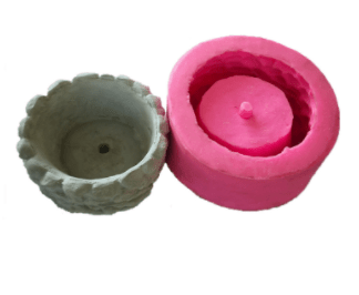 MOLDE DE SILICONA MACETA DISEÑO DE PIEDRAS (M189) 0