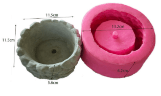MOLDE DE SILICONA MACETA DISEÑO DE PIEDRAS (M189)2