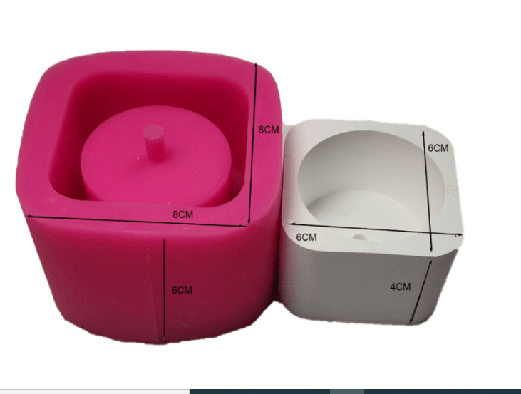 MOLDE DE SILICONA MACETA CUADRADA #1 (M190) 1