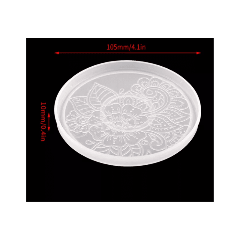 MOLDE DE SILICONA POSAVASO REDONDO DISEÑO FLOR (P102) 0