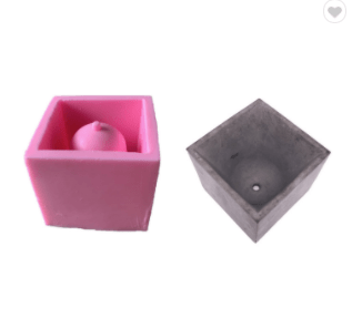 MOLDE DE SILICONA MACETA CUADRADA INTERIOR REDONDO (M191)1