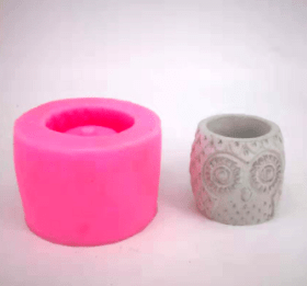 MOLDE DE SILICONA MACETA BUHO (M192) 0