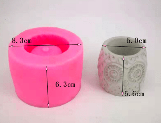 MOLDE DE SILICONA MACETA BUHO (M192)2