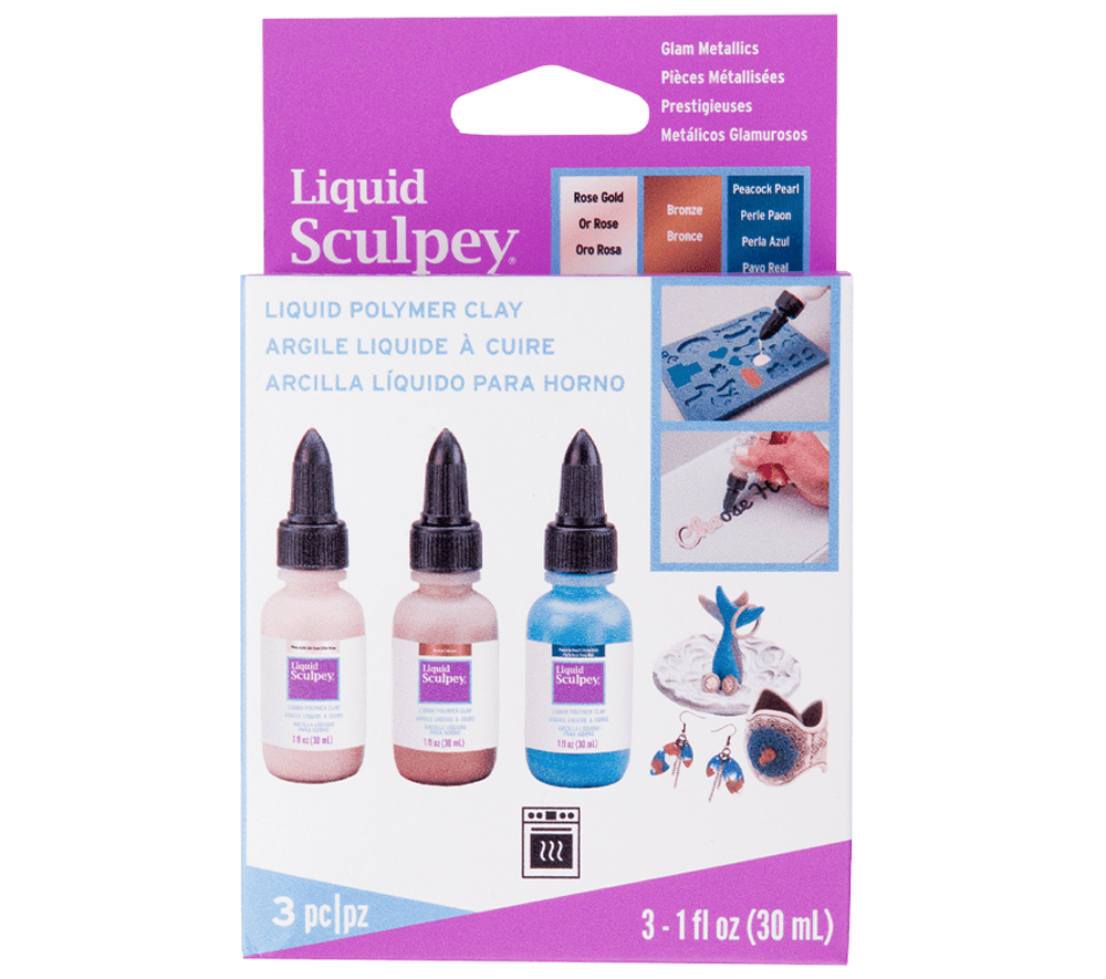 Sculpey Liquid - Multipack 3 Colores Metálicos Glamurosos (30 ml) 0