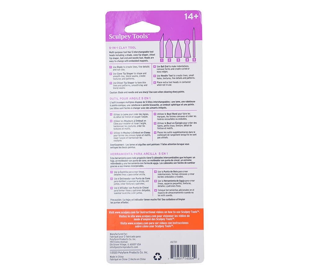 Sculpey Tools - Herramientas para Arcilla 5 en 1 (7 piezas)2