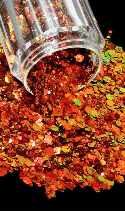 Glitter Mix Camaleón - Naranjo2