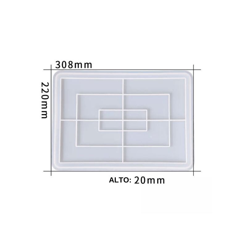 MOLDE DE SILICONA BANDEJA RECTANGULAR 22X30 CM (B115) 0