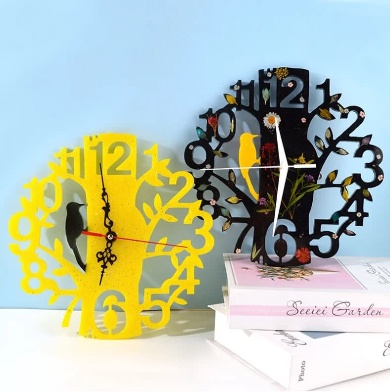 MOLDE DE SILICONA RELOJ DISEÑO PAJARO CARPINTERO (R246)4