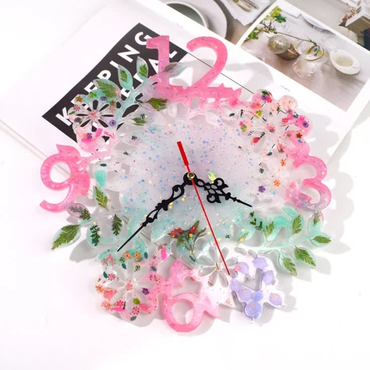 MOLDE DE SILICONA RELOJ DISEÑO FLORES (R248) 0