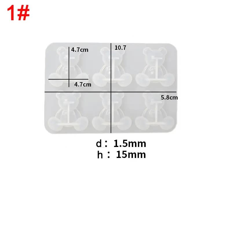 MOLDE DE SILICONA FIGURA OSO 6 PIEZAS (F238)2