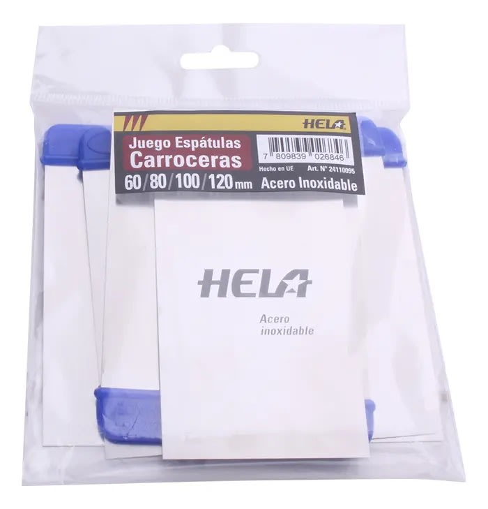 Juego de Espátulas para Masilla y Carrocería HELA – Set 4 und acero inoxidable 0