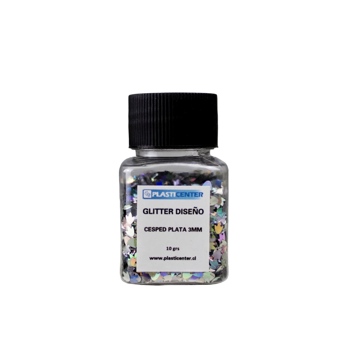 GLITTER DISEÑO CESPED PLATA 3MM3