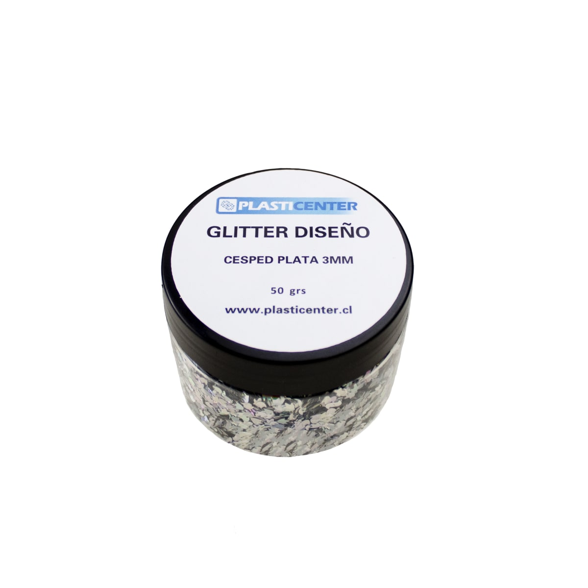 GLITTER DISEÑO CESPED PLATA 3MM3