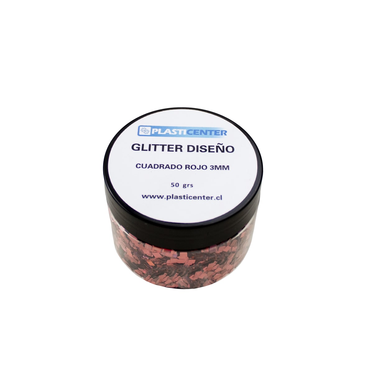 GLITTER DISEÑO CUADRADO ROJO 3MM3