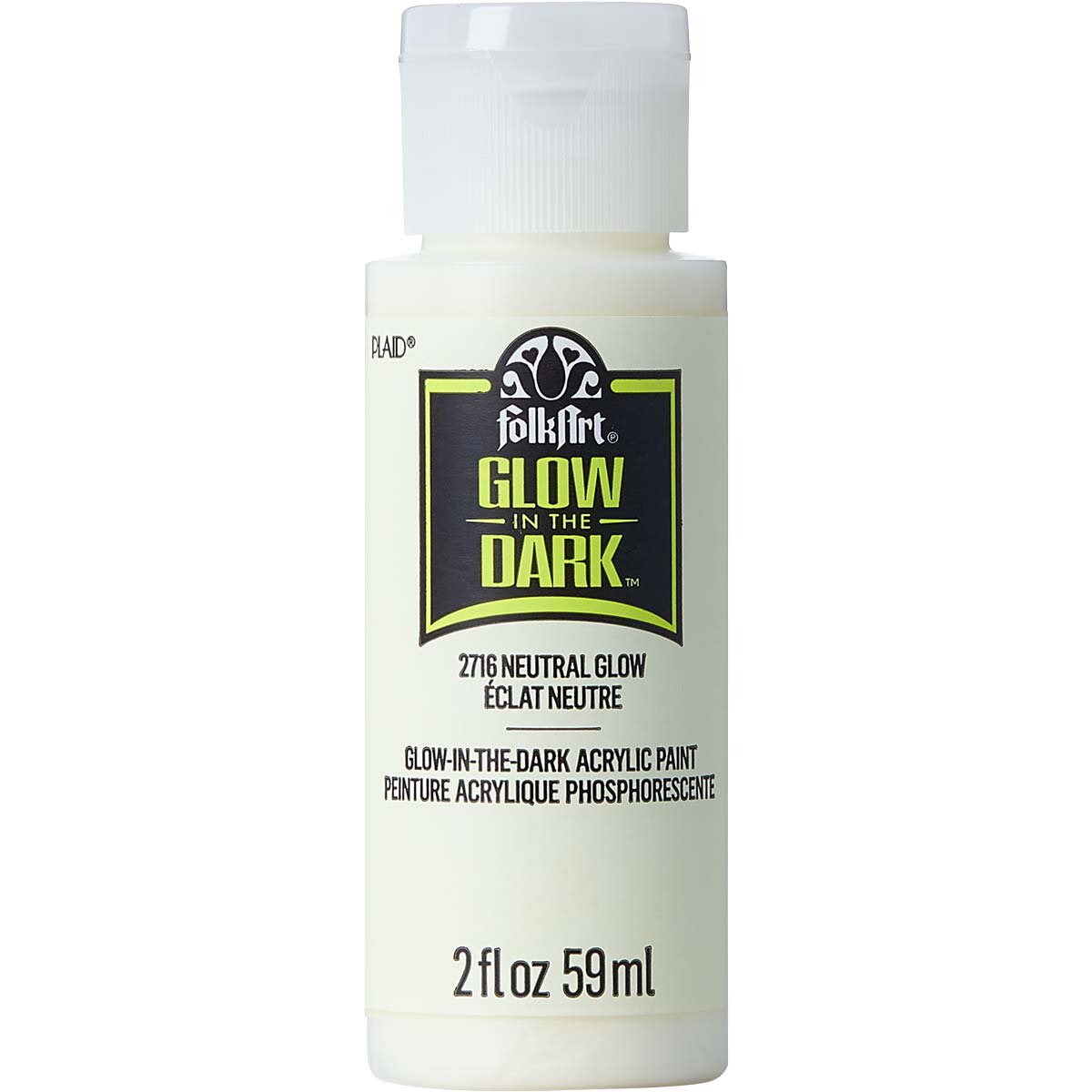 Plaid Folkart Glow In The Dark - Pintura Acrílica Brilla En La Oscuridad 2oz (59ml)2
