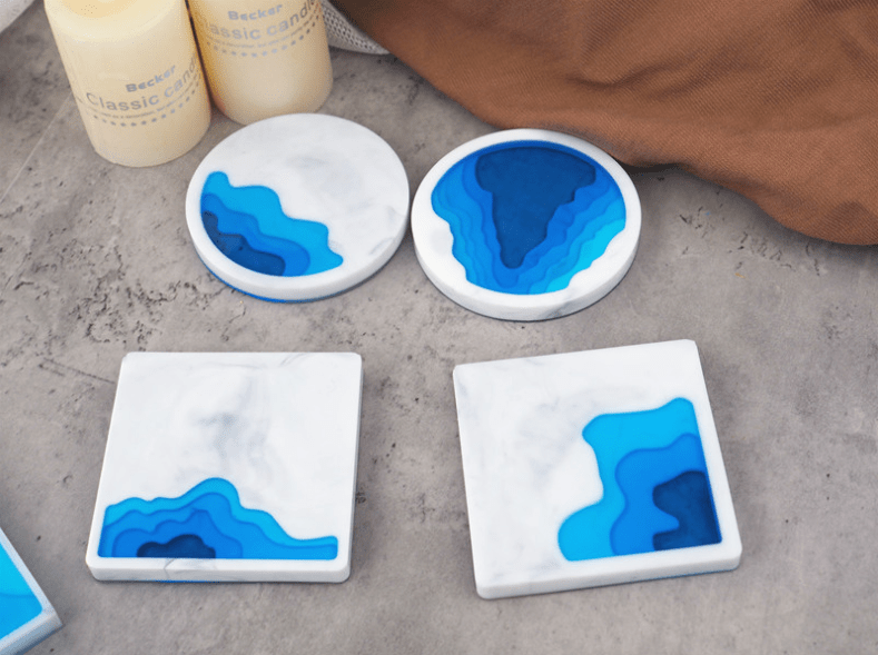 MOLDE DE SILICONA POSAVASO DISEÑO TERRRAZA NATURAL MÚLTIPLE (P320) 0
