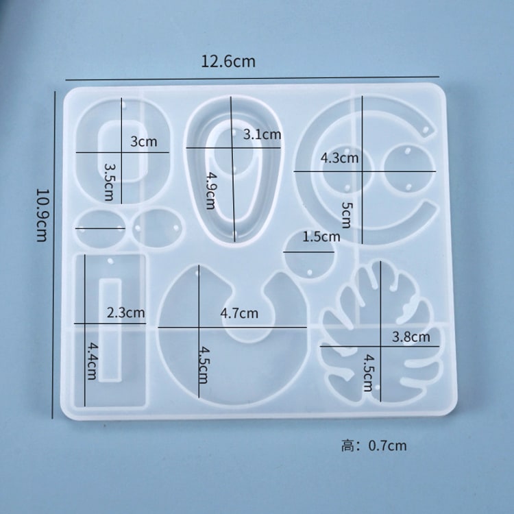 MOLDE DE SILICONA JOYERIA 6 FIGURAS #2 (J145)2