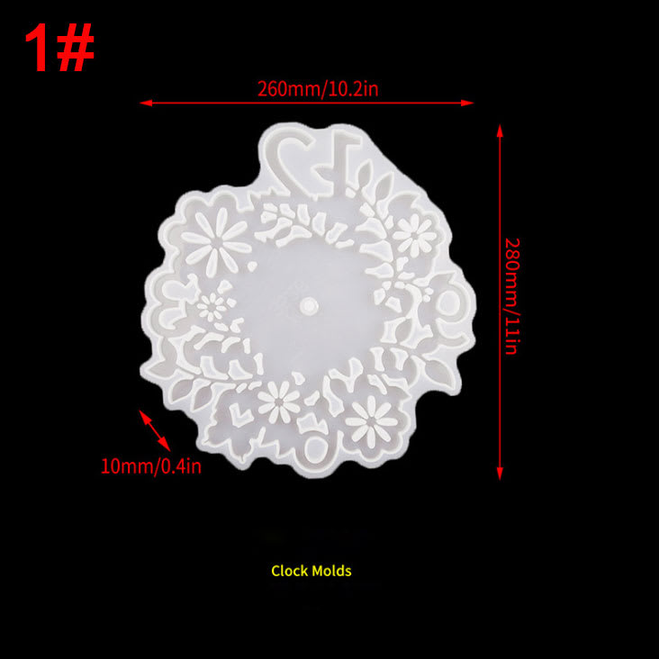 MOLDE DE SILICONA RELOJ DISEÑO FLORES (R248)2