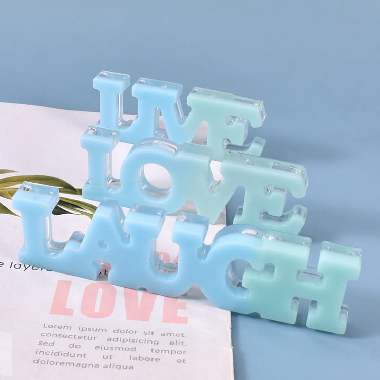 MOLDE DE SILICONA FRASE “LIVE, LOVE, LAUGH” (F307) 2