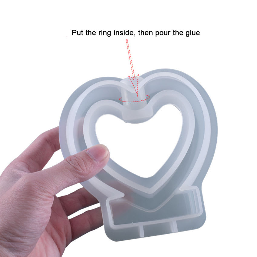 MOLDE DE SILICONA FLORERO CORAZON + 2 TUBOS (M303)3