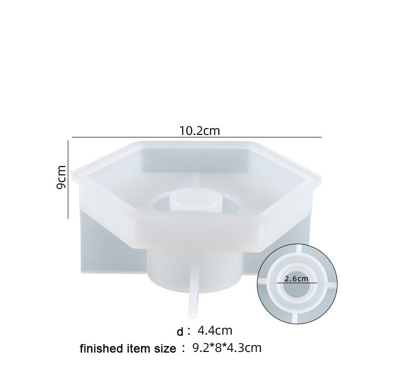 MOLDE DE SILICONA PORTAVELA BASE HEXAGONAL (V314)2