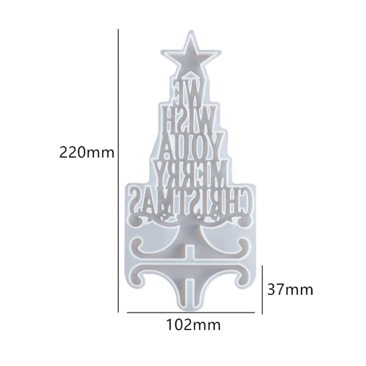 MOLDE DE SILICONA ARBOL NAVIDAD FRASE (N306)2