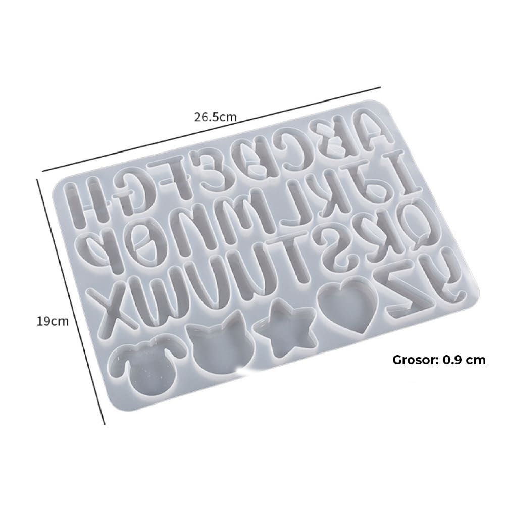 MOLDE DE SILICONA ABECEDARIO INVERTIDO #4 (A254) 0