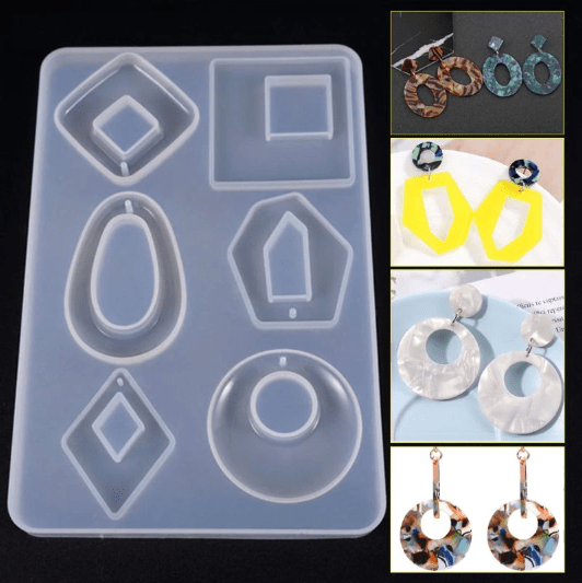 MOLDE DE SILICONA JOYERIA 6 FIGURAS #1 (J166)2