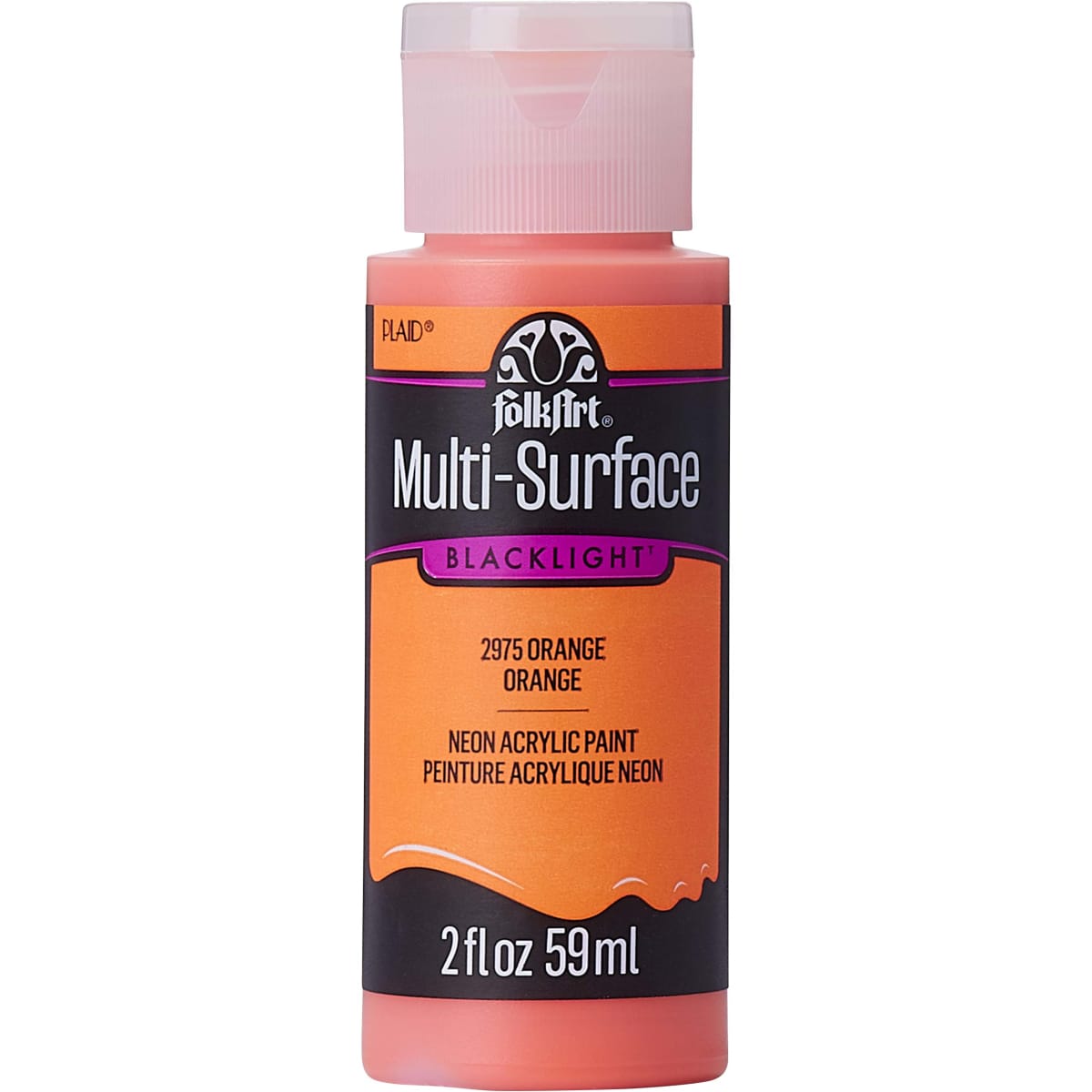 Plaid Folkart Multi-Surface Neon BlackLight - Pintura Acrílica Neon UV 2oz (59ml) 0