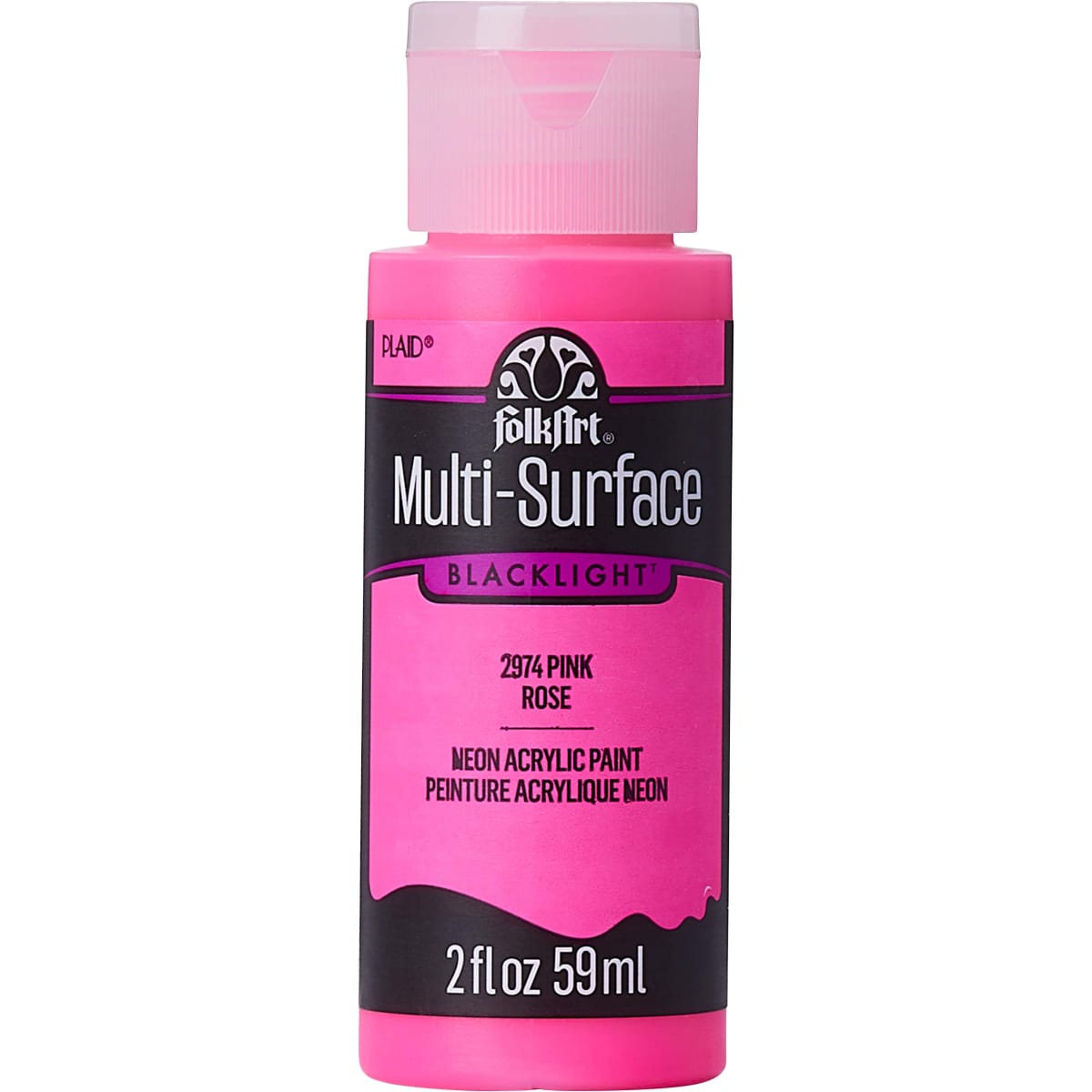 Plaid Folkart Multi-Surface Neon BlackLight - Pintura Acrílica Neon UV 2oz (59ml)2