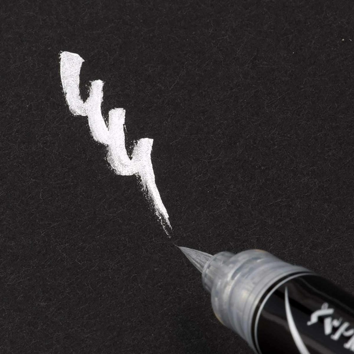 Pentel Metallic Fude Brush Pen - Silver2