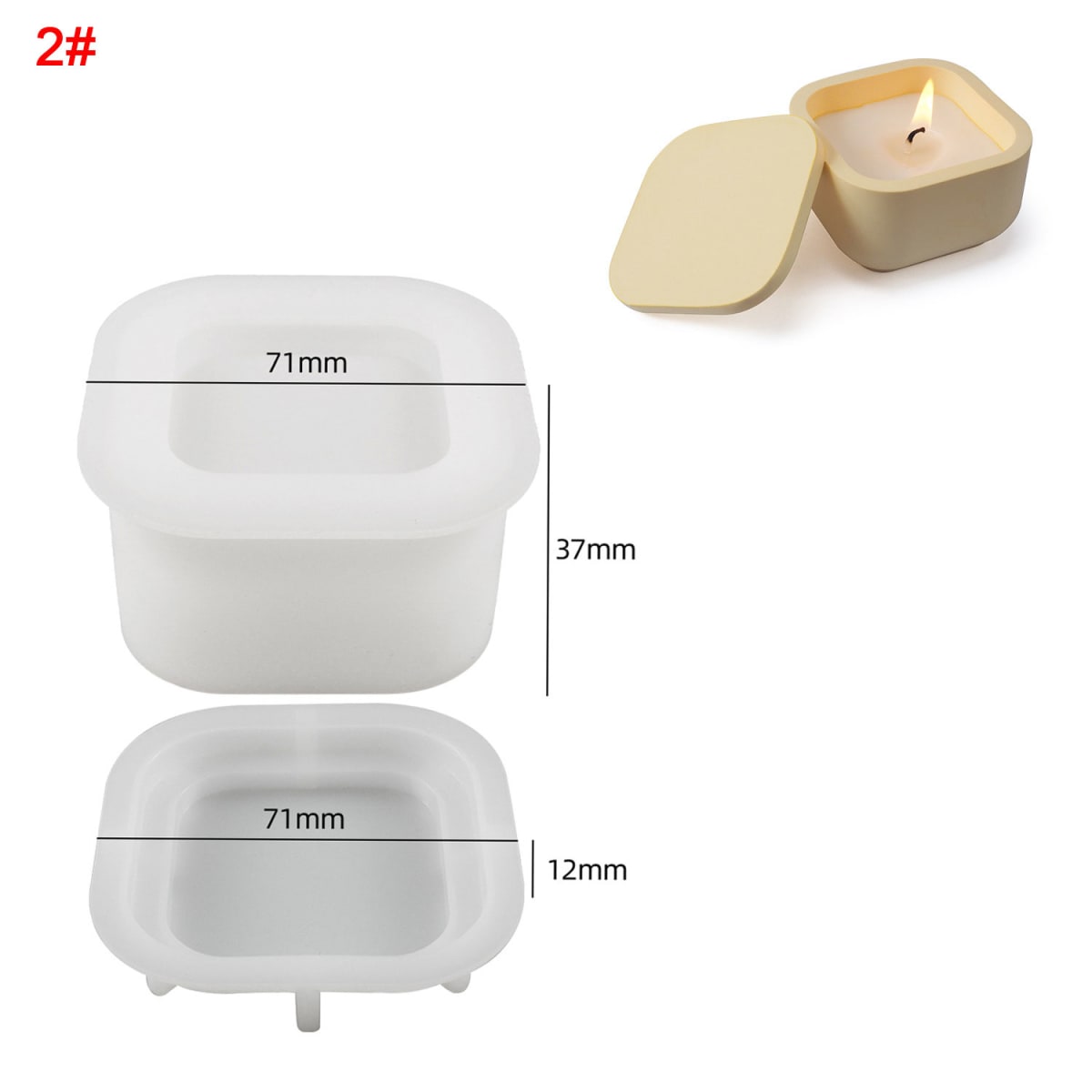 MOLDE DE SILICONA PORTAVELA CUADRADO CON TAPA (V230) 1
