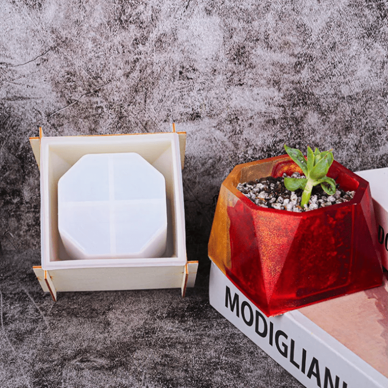 MOLDE DE SILICONA MACETA 8 LADOS #2 (M111) 1