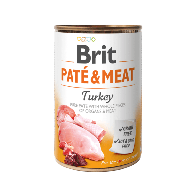 brit lata dog turkey pate y meat 400g1