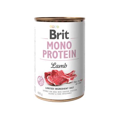 brit lata dog lamb mono protein 400g1