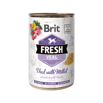 brit fresh lata dog veal millet 400g1