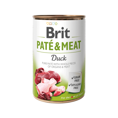 brit lata dog duck pate y meat 400g1